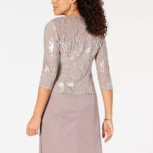 Alex Evenings sz 6/8 stone gray Mother of the Bride formal dress new - Picture 3 of 9